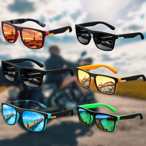 6pcs Men's Sports Fashion Glasses for Cycling & Fishing - UV400 Protection, Colorful Lenses, Durable PC Frame