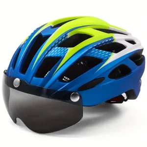 1pc Bicycle Helmet With Detachable Magnetic Goggles, Cycling Helmet, Adjustable Mountain Bike Helmet For Adult, From 22.44 To 24.41inch (57- 62cm)