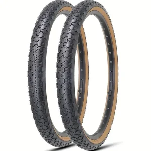 1pc,2pcs Bike Tire 26 X 2.125 Inch Knobby Tread Replacement, Bicycle Tire For Commuter Road Bike Brown Side Wall