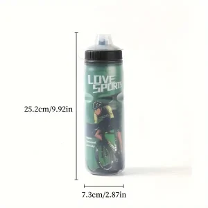 Durable Squeeze-Top Cycling Water Bottle - Double-Walled Insulated for Cold Drinks, Ideal for Mountain Biking & Outdoor Running