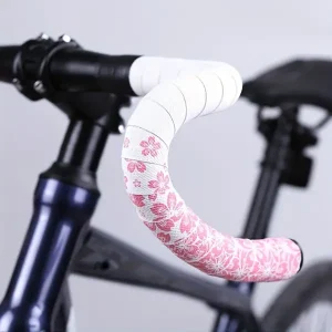 Cherry Blossom Non-Slip Road Bike Handlebar Tape: Shock Absorption, Sweat Absorption, and Durable Grip for Comfortable Rides